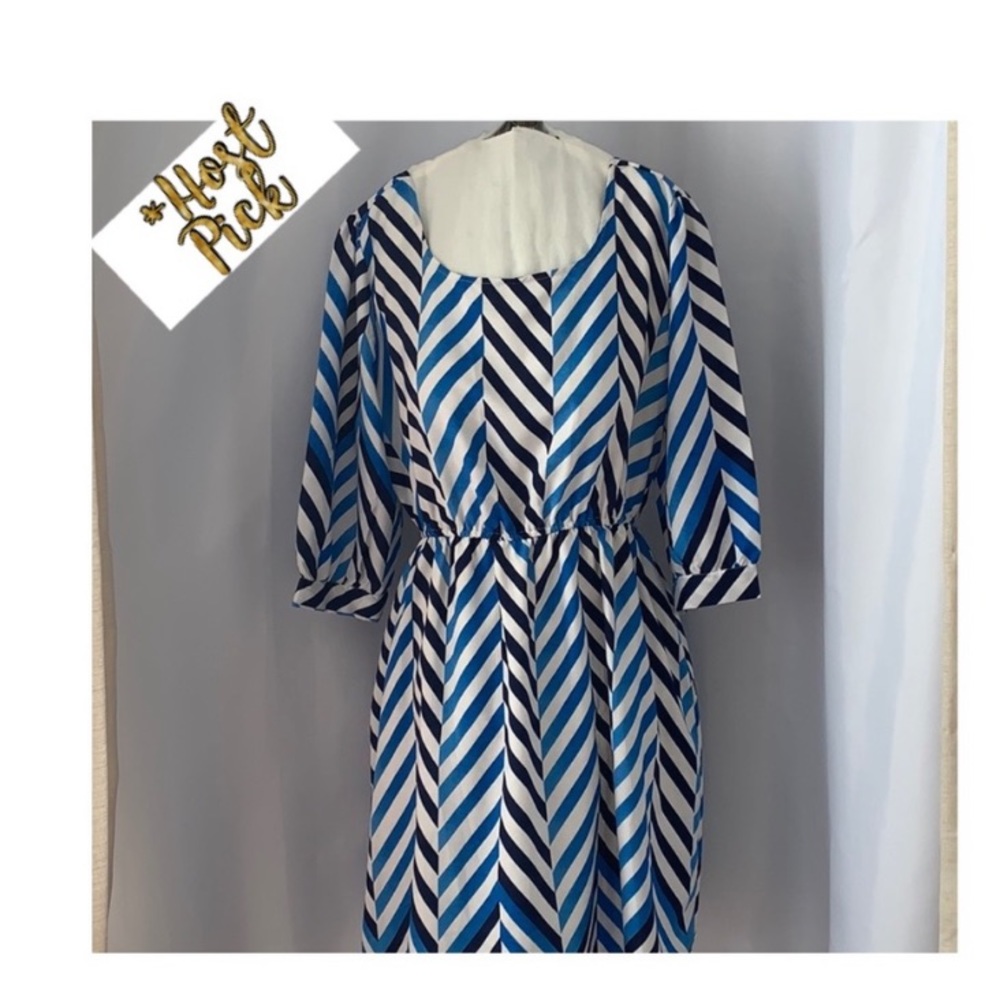 Stevie and Lindsay 1X Blue/Black Dress